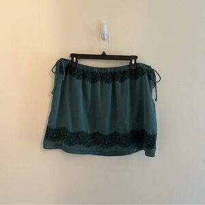 Banana Republic Green Lace Tie Up Mini Skirt